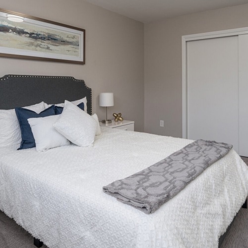 Bedroom Bedroom with large bed, ensuite. queen bed and nightstands.